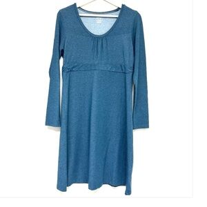 Cabela’s Soft Long Sleeve Comfy Slip Dress M Teal Empire Waist Stretch Modal